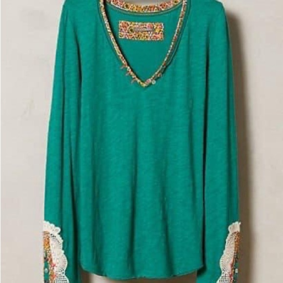 Anthropologie Tops - {Anthro} Little Yellow button Red Henley